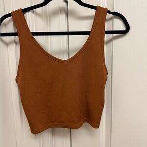 SHEIN Rust Ribbed Tank Top